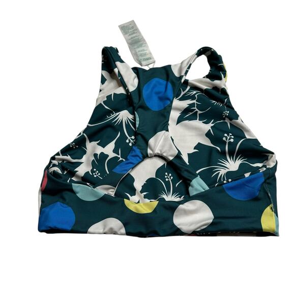 CARVE DESIGNS Polka Dot Floral Tropical Reversible Swimsuit Top Women's Size S - Picture 3 of 6